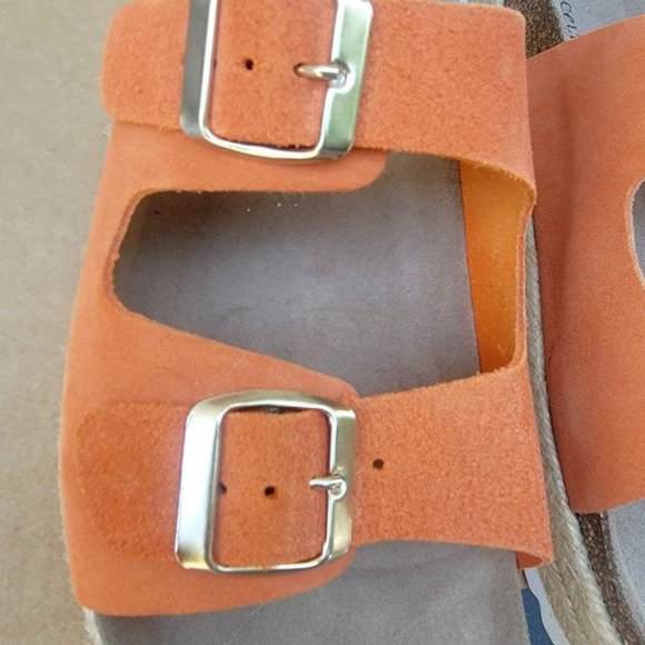 Celtic & Co. Women 41 size 10 Double Buckle Sandals Burnt Orange - Picture 12 of 13